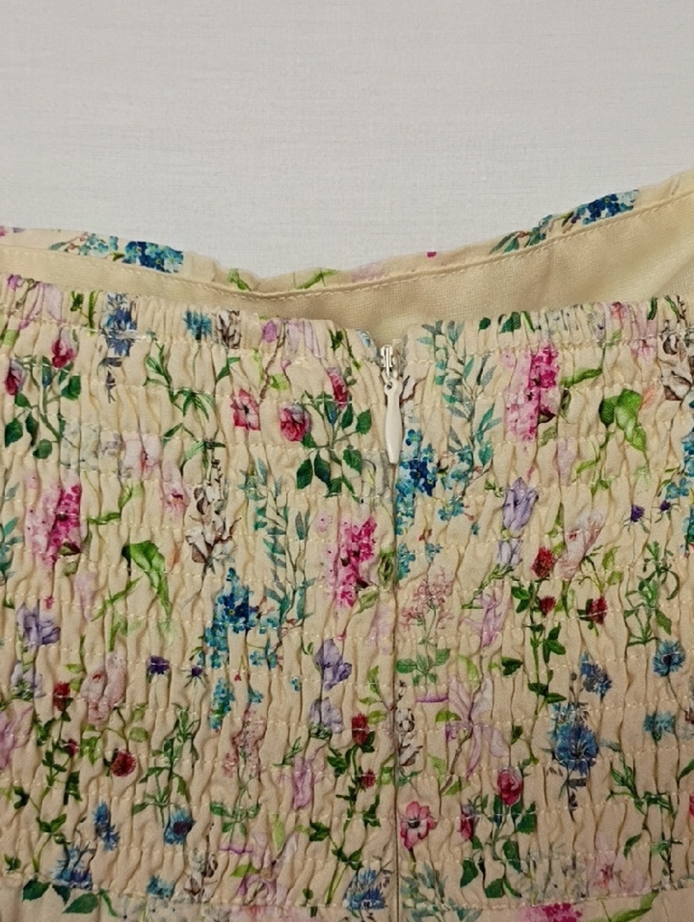 Cream Floral Tie-Shoulder Sundress - Picture 10 of 13